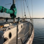 Calm day at anchor in Little Bay, MA