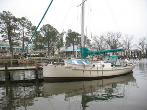 Sirocco at the town dock in Oriental, NC